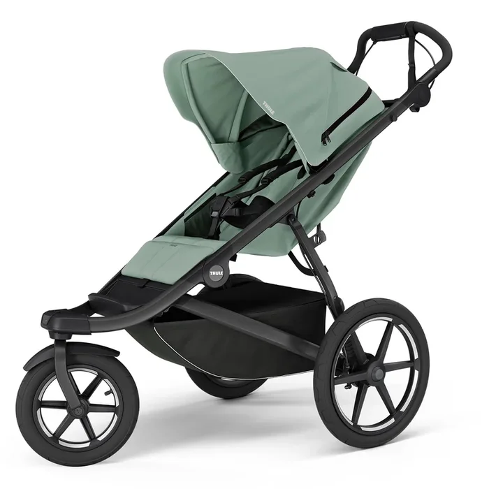 Thule Urban Glide 3 Single Jogging Stroller with Magnetic Buckle – Mist Green