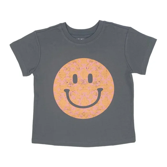 Tiny Whales Happy Camper Faded Black T-Shirt