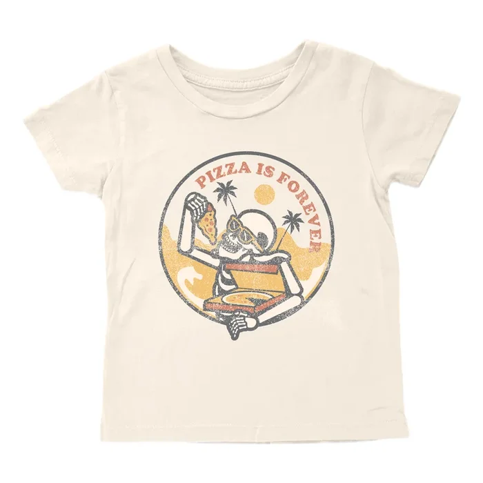 Tiny Whales Pizza is Forever Tee – Natural
