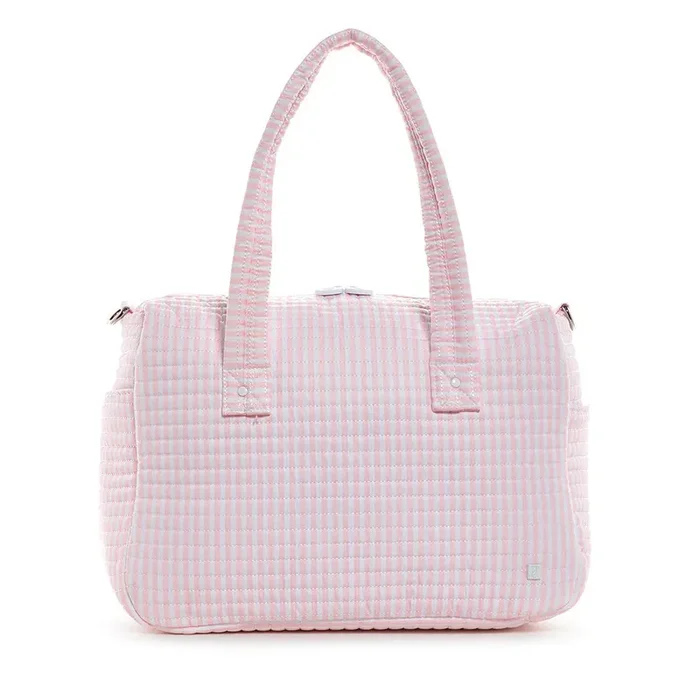 TRVL Pink Pimlico Stripe Quilted Stroller Bag