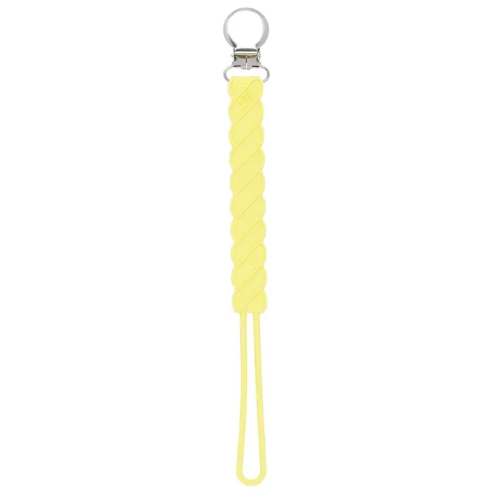 Twist Baby Yellow All Silicone One Piece Pacifier Clip