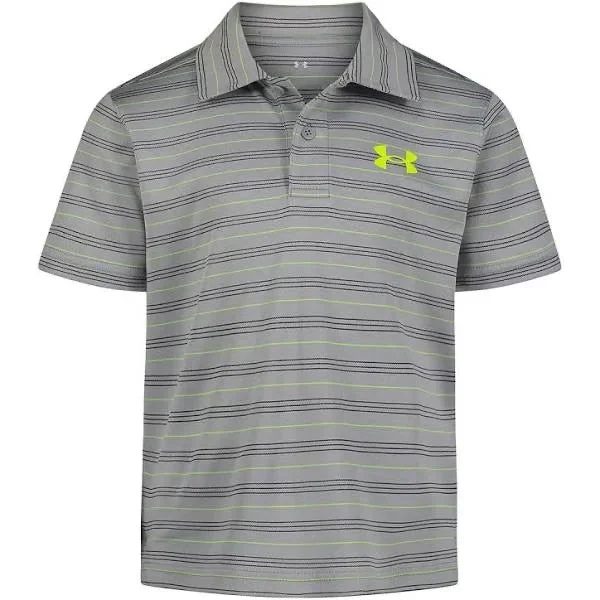 UA Matchplay Stripe Polo Mod Gray