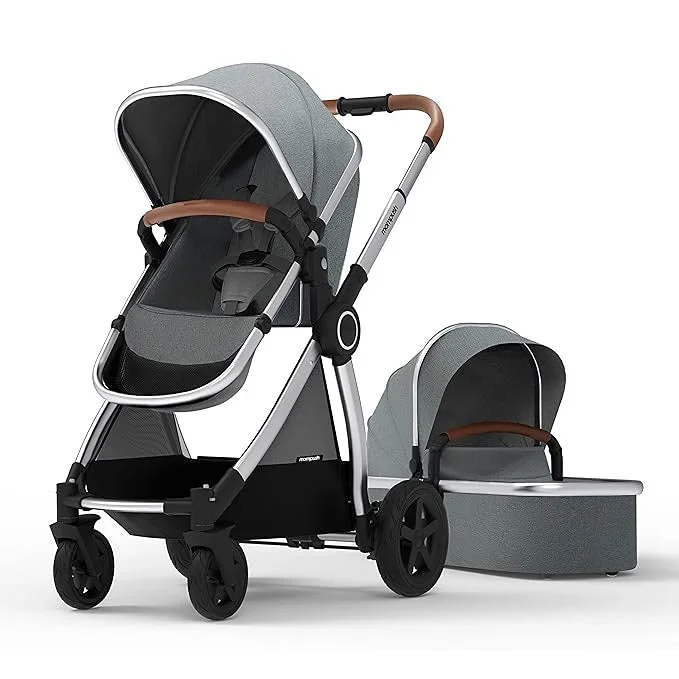 Ultimate 2 Stroller + Bassinet – Grey / Silver Frame