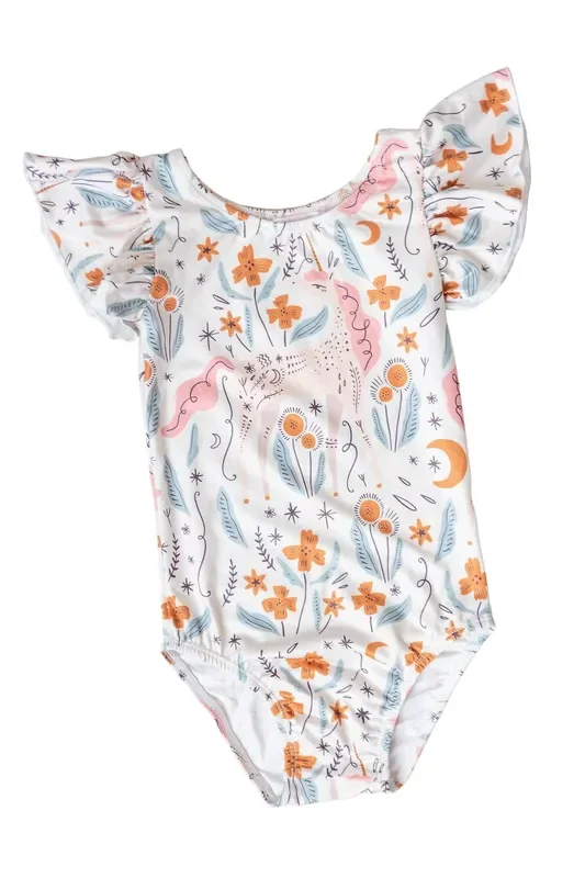 Unicorn Soiree S/s Flutter Sleeve Leotard