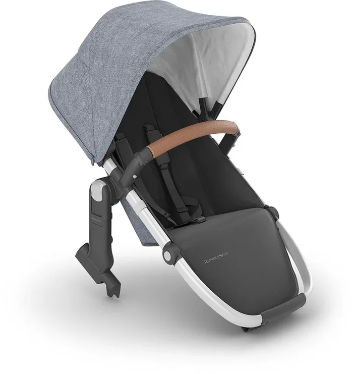UPPAbaby RumbleSeat V2+ – Gregory (Blue Melange / Silver Frame / Saddle Leather)