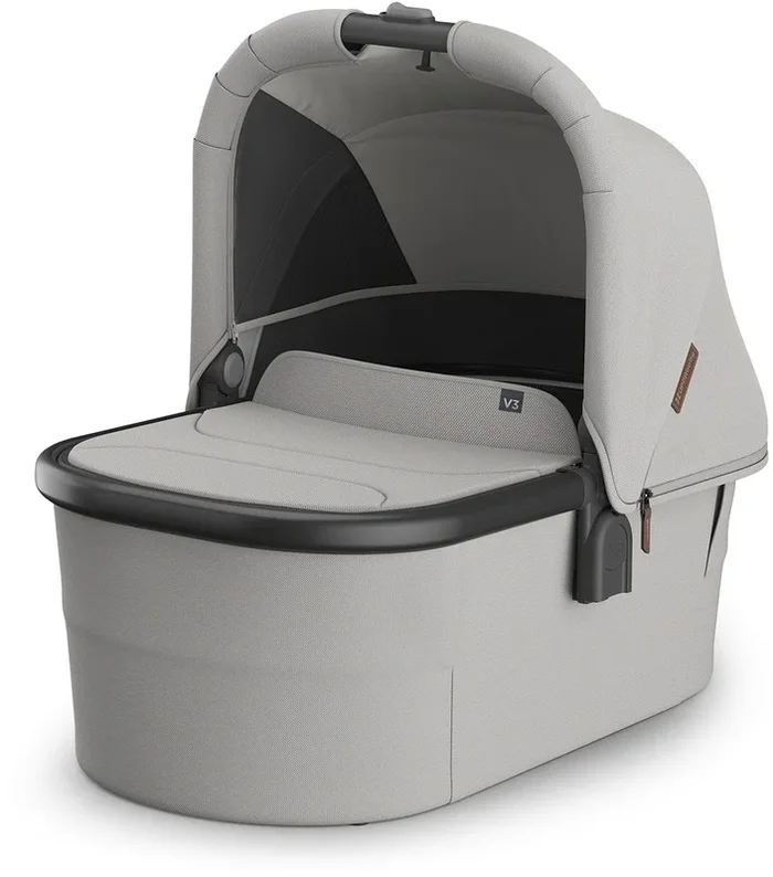 UPPAbaby Vista, Cruz, Ridge Bassinet V3 – Savannah (Pearl Gray Jacquard / Carbon Frame)