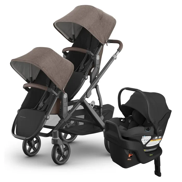 UPPAbaby Vista V3 Double Stroller with RumbleSeat V3 + Aria V2 Travel System Bundle – Owen / Jake