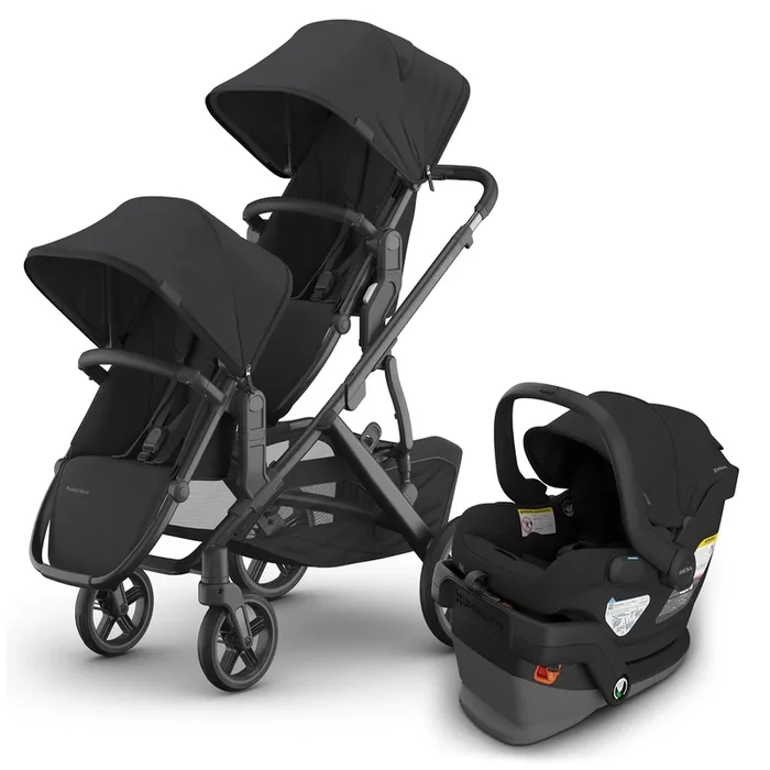 UPPAbaby Vista V3 Double Stroller with RumbleSeat V3 + Mesa V3 Travel System Bundle – Jake / Jake