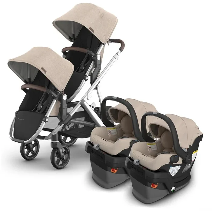 UPPAbaby Vista V3 Twin Stroller with RumbleSeat V3 + Mesa V3 Travel System Bundle – Declan / Declan