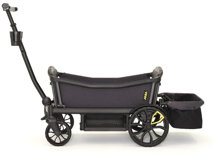 Veer All-Terrain Cruiser XL (4 Seater) Stroller Wagon + Basket Bundle – Grey