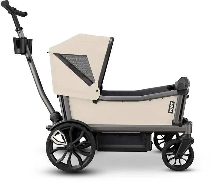 Veer Cruiser City XL (4 Seater) Stroller Wagon + Sidewall Kit + Canopy Bundle – Natural