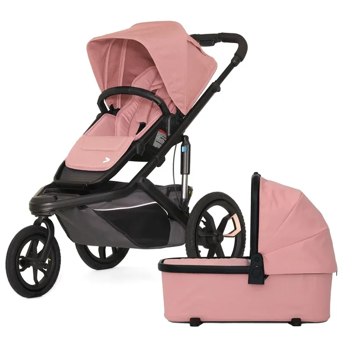 Veer Switch&Jog Luxe Stroller with Neoprene Kit + Bassinet Bundle – Rose Quartz