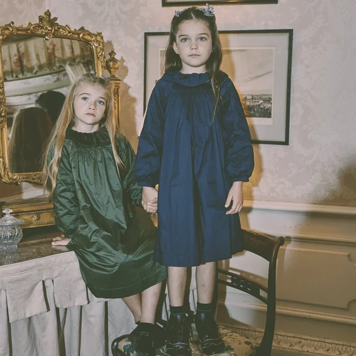Velvet Collar Dress – Green