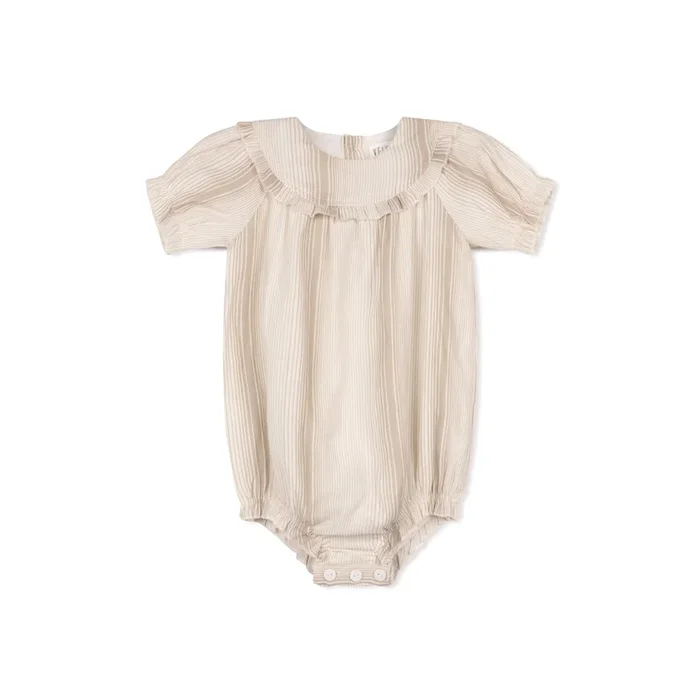 Velvette Striped Flutter Romper