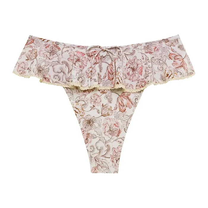 Venecia Floral Tamarindo Ruffle Bikini Bottom