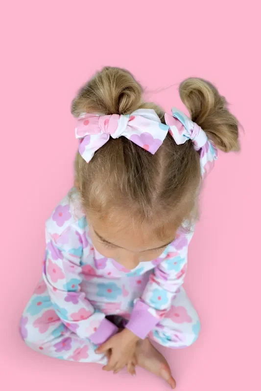 Violet Fields Dream Bow Hair Clips