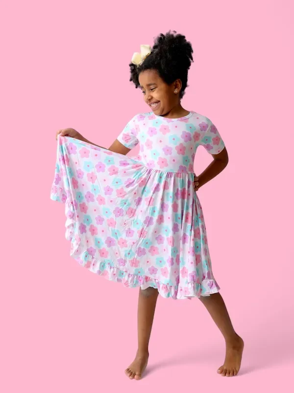 Violet Fields Dream Ruffle Dress