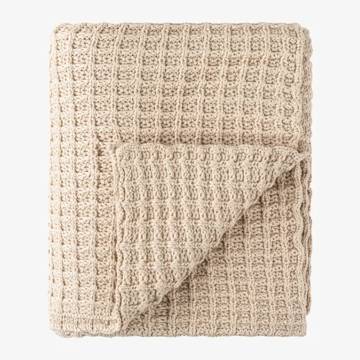 Waffle Knit Blankets – Tan