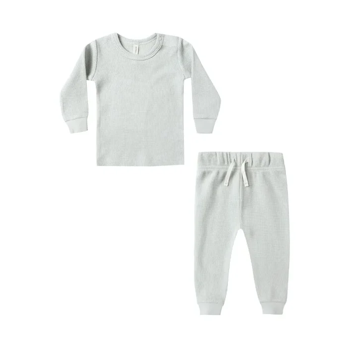 Waffle Top + Pant Set – Ice Blue