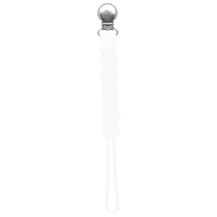 Waverly White All Silicone One Piece Pacifier Clip
