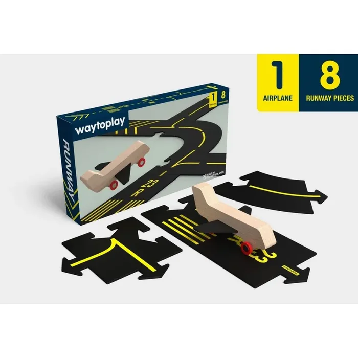 Waytoplay Airport Set with Wooden Airplane