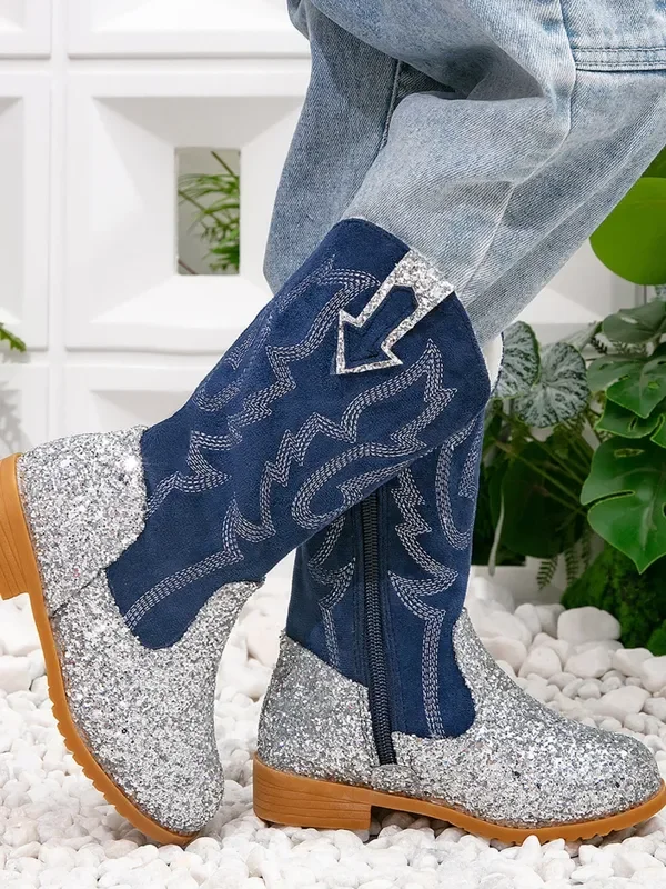 Western Mid-Calf Sparkle Cowgirl Boots