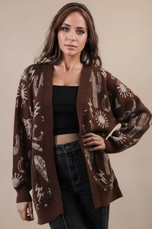 Western sketch cardigan