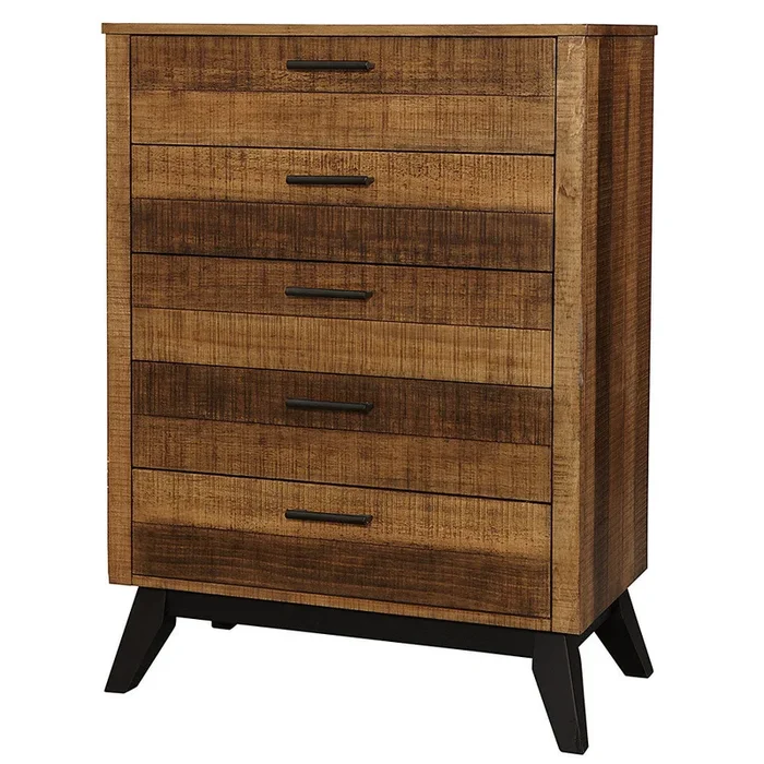 Westwood Urban Rustic 5 Drawer Chest in Brushed Wheat