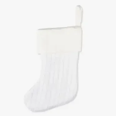 White Cable Knit Baby Stocking