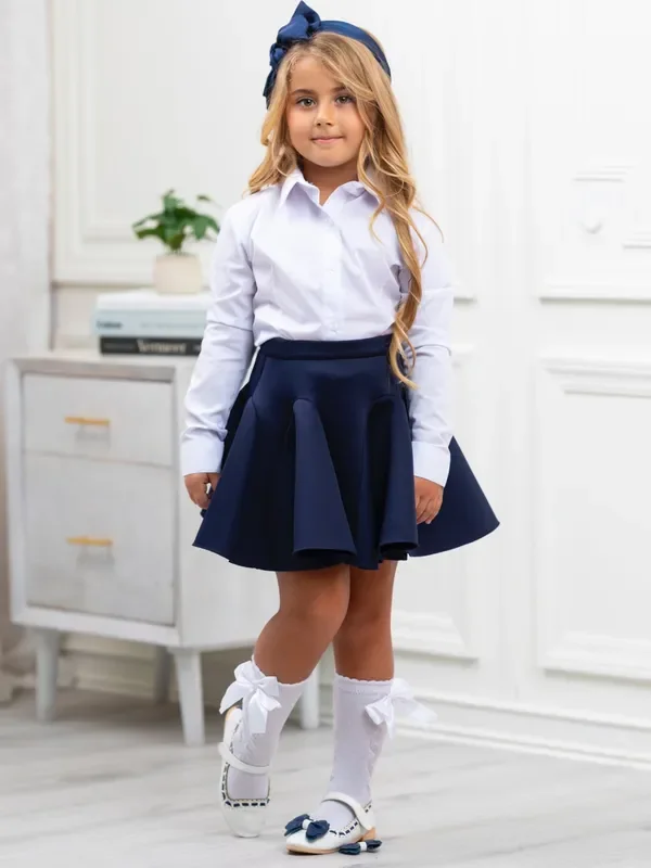 White Collared Dress Shirt by Kids Couture