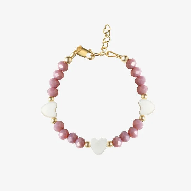 White Heart Bracelet – Lavender