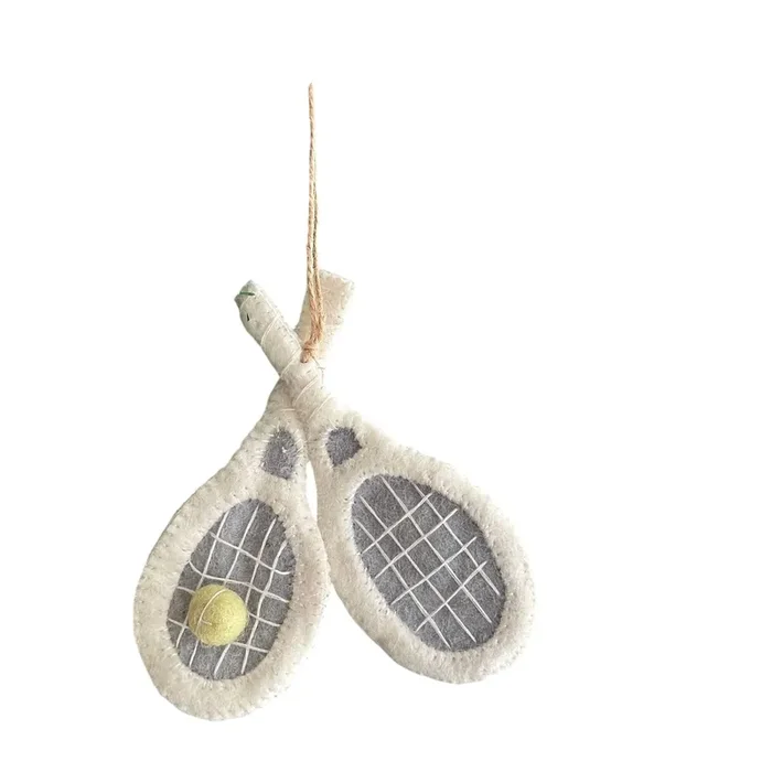 White Tennis Racket Ornament