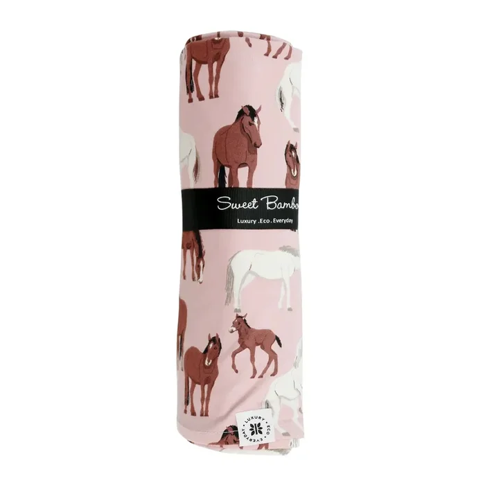 Wild Horses Swaddle Blanket