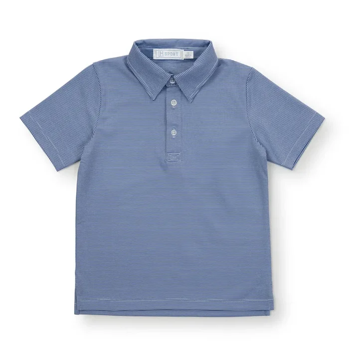 Will Boys’ Golf Performance Polo Shirt – Blue Stripes