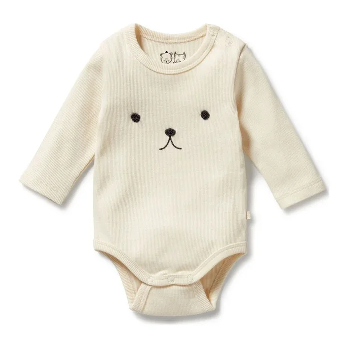 Wilson+Frenchy Organic Rib Long-Sleeved Bodysuit – Buttermilk