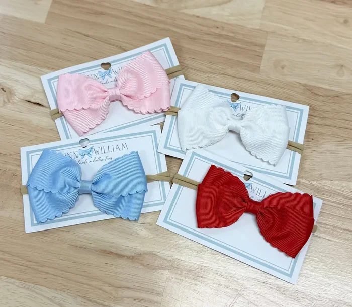 Winn & William Scalloped Lottie Baby Bow- 4 Options