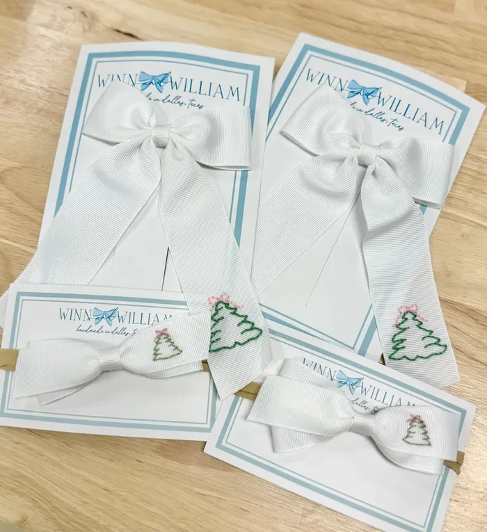 Winn & William White Christmas Tree Bow – 2 Options