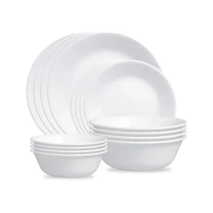 Winter Frost White 16-piece Mugless Dinnerware Set, Service for 4 (See Description)