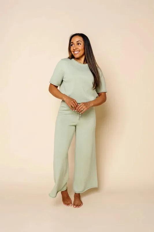 Woman’s knit sage top