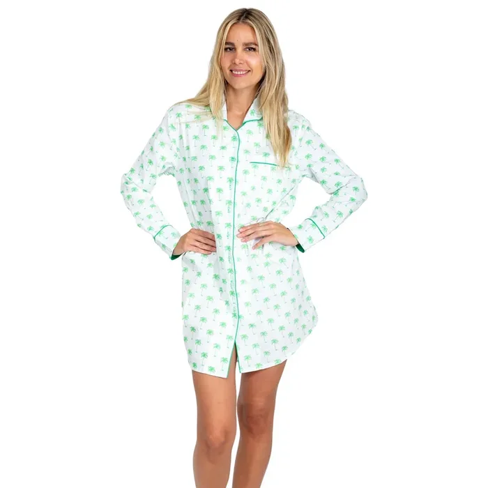 Women’s Green Palm Tree Night Shirt