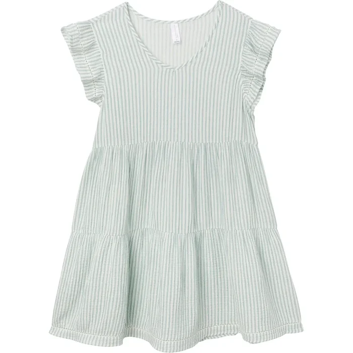 Womens Teal Stripe Gauze Dress