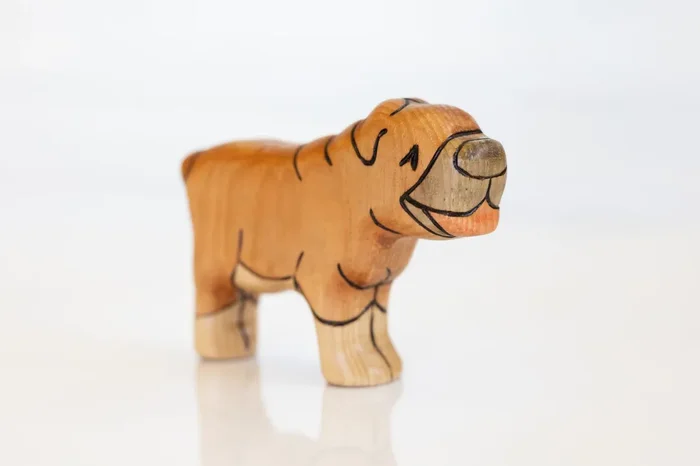 Wooden English Bulldog Toy Dog