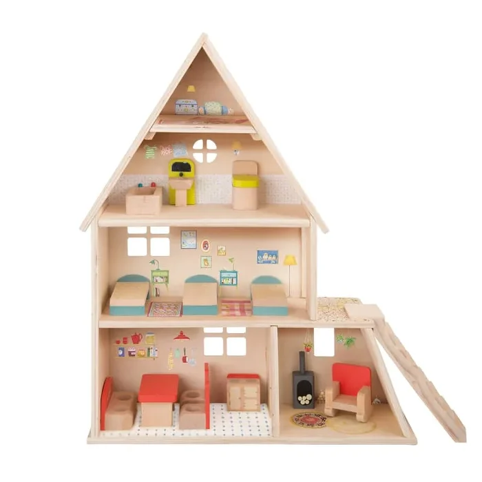 Wooden Playhouse The Big Family – Moulin Roty
