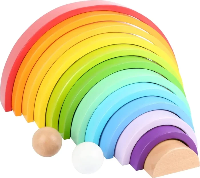Wooden Rainbow Nesting Block Set