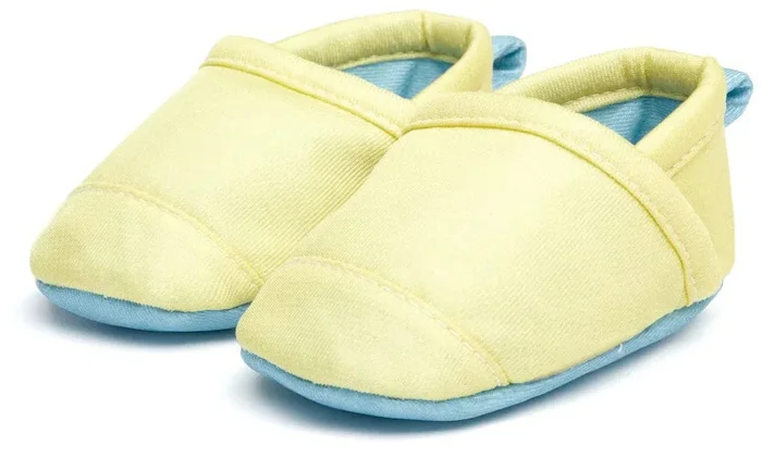 Woolybubs The Newbie Baby Shoe, Size 2 – Yellow / Blue