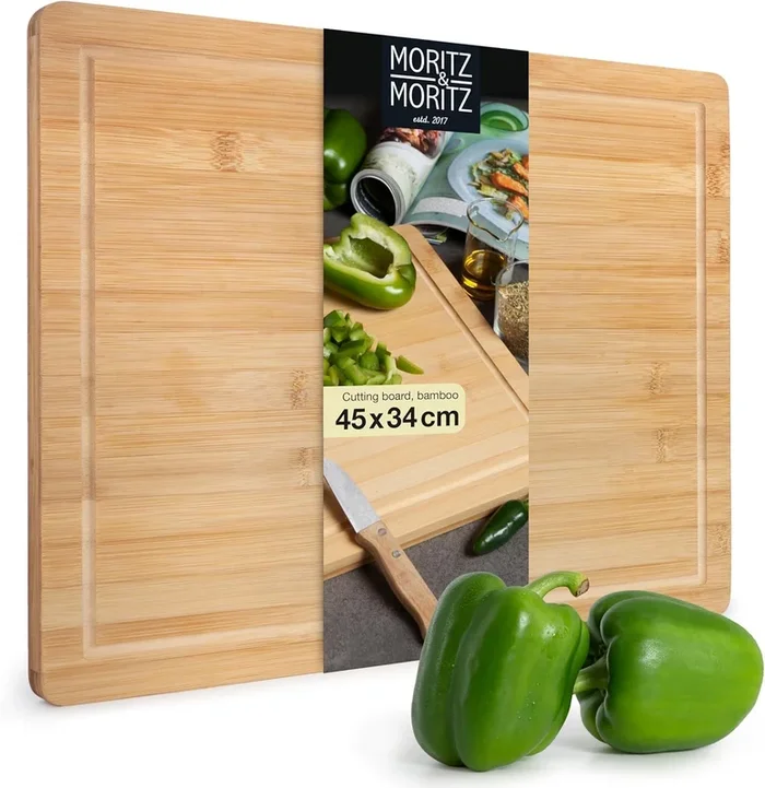 XXL Bamboo Cutting & Serving Board | Large Wooden Chopping Board With Juice Groove