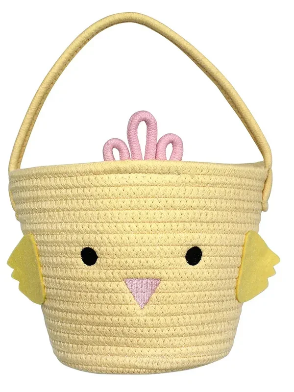 Yellow Chick Rope Easter Basket