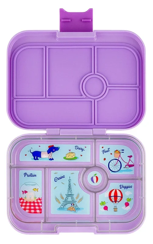 Yumbox Original Leakproof Bento Lunchbox, 6 Compartment – Lulu Purple / Paris Tray