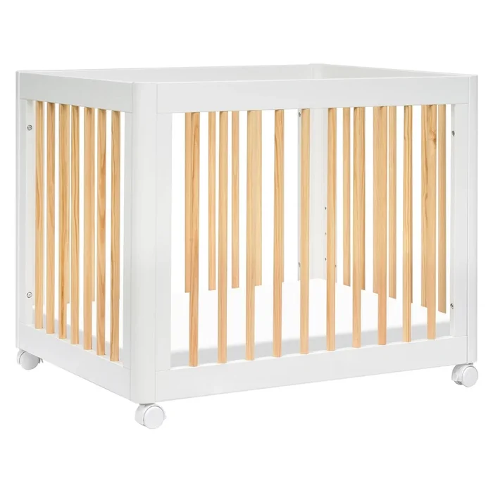 Yuzu 8-in-1 Convertible Crib with All-Stages Conversion Kits – White/Natural