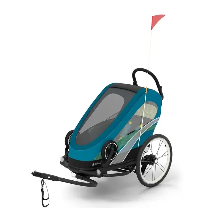 Zeno Bike OneBox Jogging Stroller – Black And Turquoise